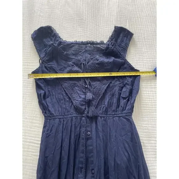 Free People - Navy Country Charm Maxi Bodysuit - Size M - Picture 7 of 9